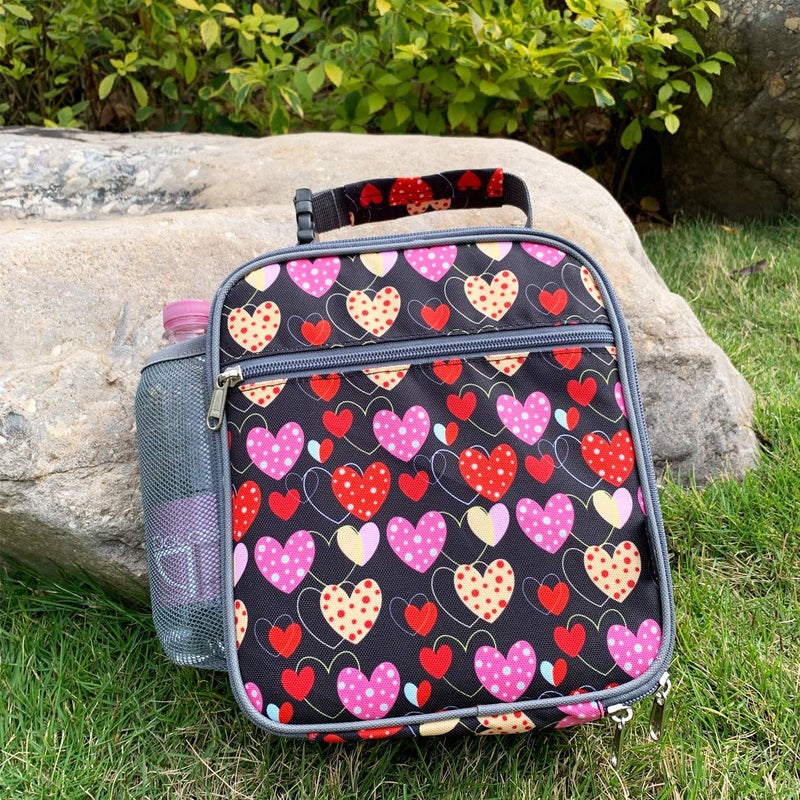FlowFly Kids Lunch box Insulated Soft Bag Mini Cooler Back to School Thermal Meal Tote Kit for Girls, Boys, Heart - Image 5